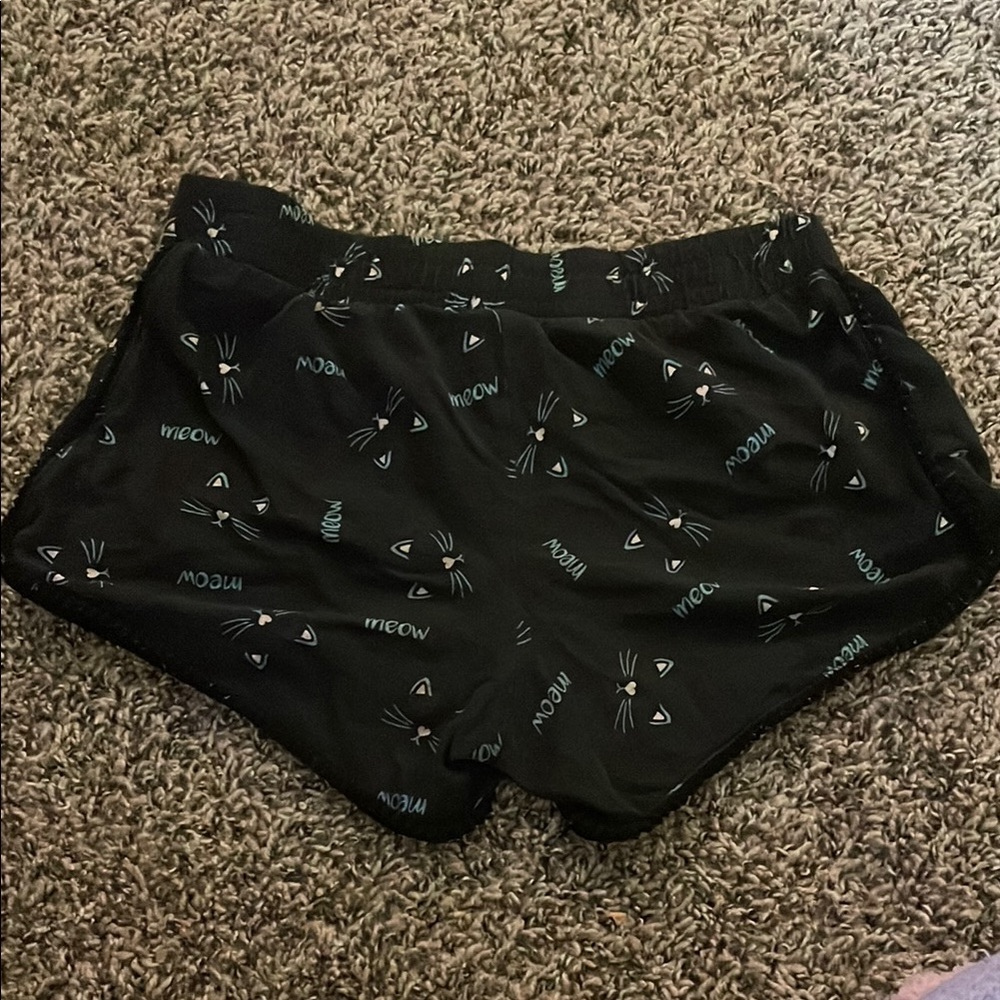Justice Black Cat Print Kids Girls Shorts - Picture 7 of 7